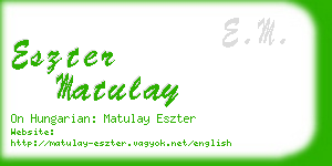 eszter matulay business card